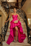 Chic Strapless Long Prom Dress With Pleated Ruffles Custom Colors And Sizes
