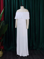 Wickel-, Plissee- und einfarbige, schulterfreie Abendkleider 