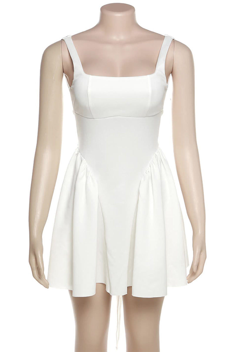 Abiti da Sera a Collo Quadrato con Fiocco e Schienale Interamente Scoperto, dal Design Dolce e Semplice