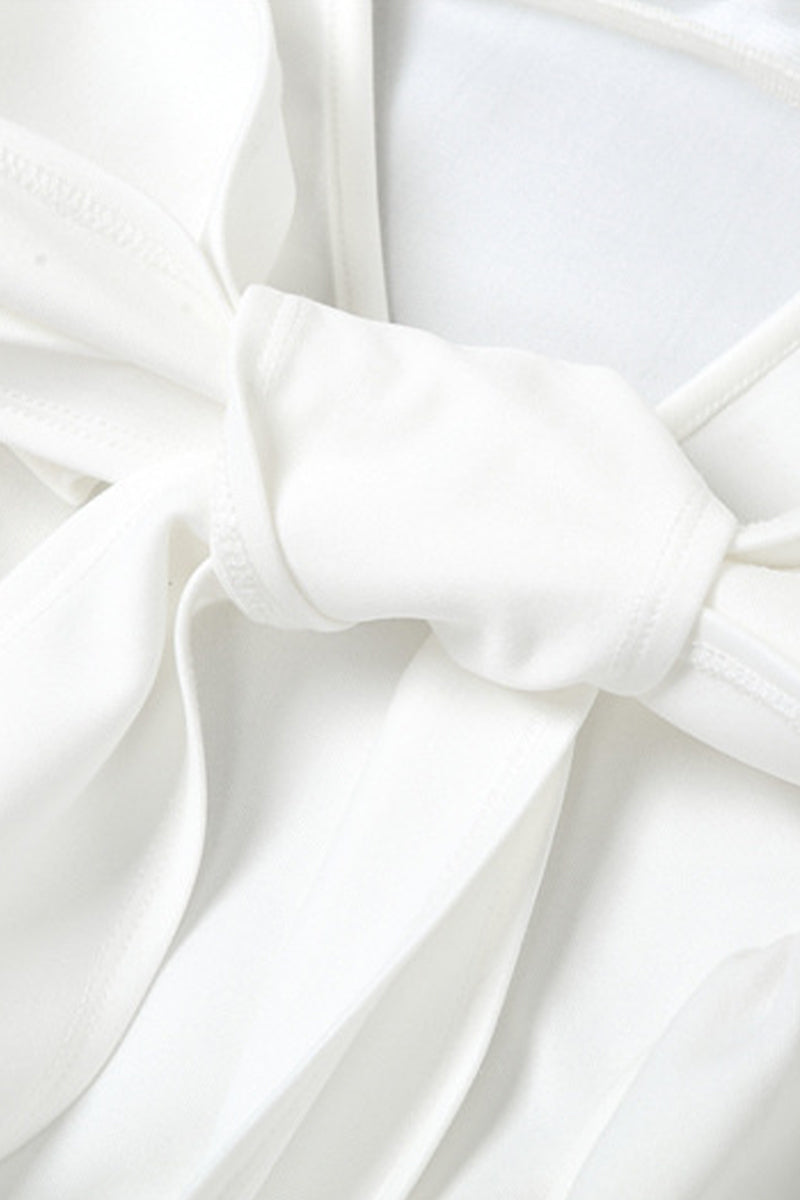 Abiti da Sera a Collo Quadrato con Fiocco e Schienale Interamente Scoperto, dal Design Dolce e Semplice