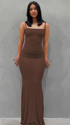 Abito lungo da sera con spalline sottili a sirena, vestito da ballo sexy Y566