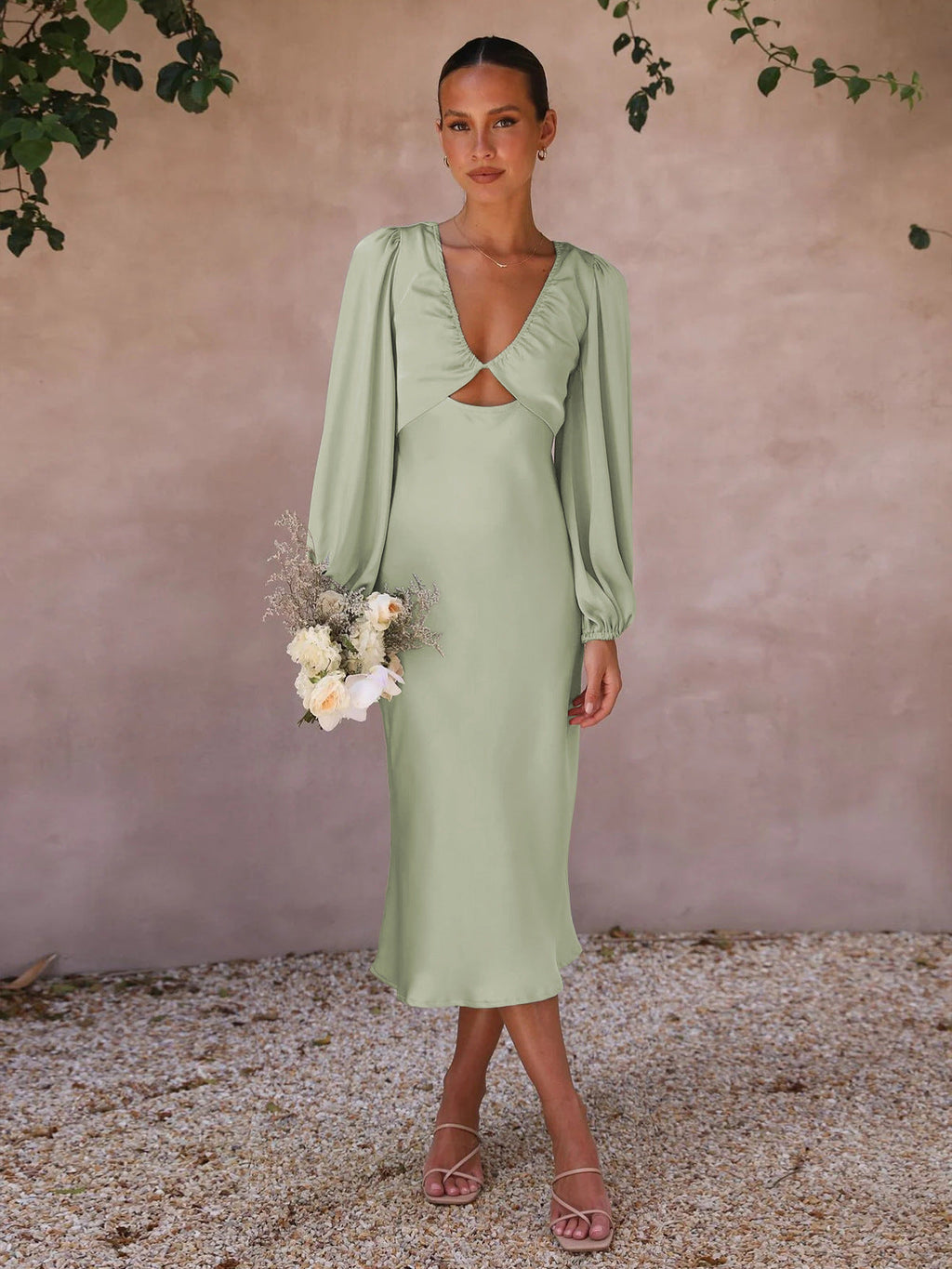 Dress High-Grade Satin Lace-up Backless Bridesmaid Dress Elegant Women's Dress Evening Dress Dress