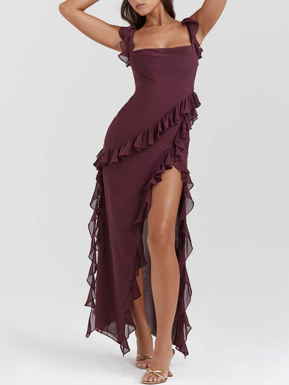 Mulberry – Maxikleid mit Rüschen 