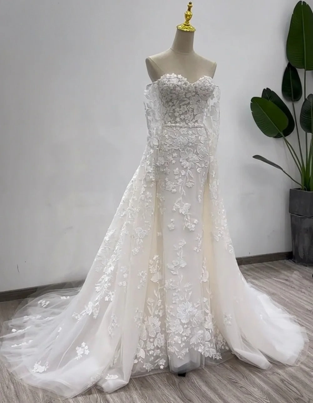 Neueste Hochzeitskleid Meerjungfrau 2 in 1 Herzausschnitt Mit Maßgefertigten Brautkleidern Vestidos De Novias