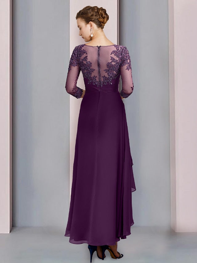 Tea Length Mother Of The Bride Dress A Line Scoop Necklines