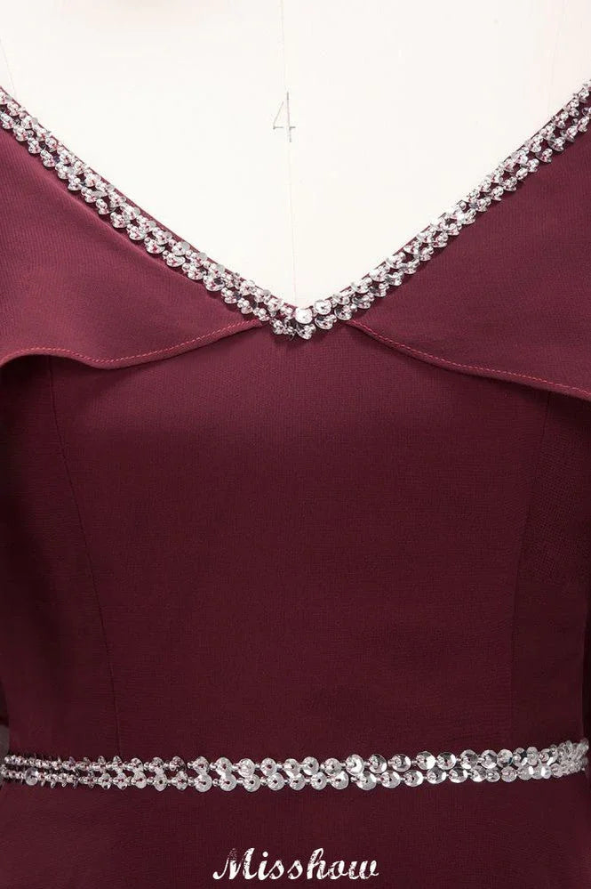 elegante vestido de dama de honor largo hasta el suelo, sin mangas, con tirantes finos, escote en V y falda en línea A de gasa con abalorios