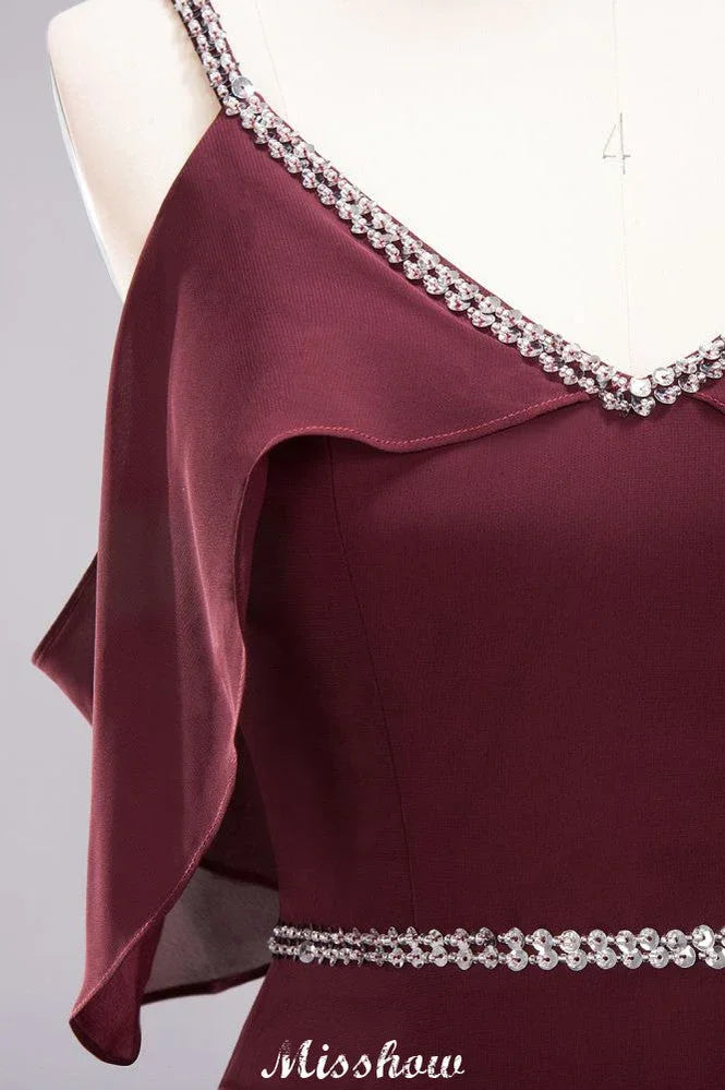 elegante vestido de dama de honor largo hasta el suelo, sin mangas, con tirantes finos, escote en V y falda en línea A de gasa con abalorios