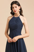 Elegant A-line Sleeveless V-Neck Ruffle Chiffon Lace Bridesmaid Dresses