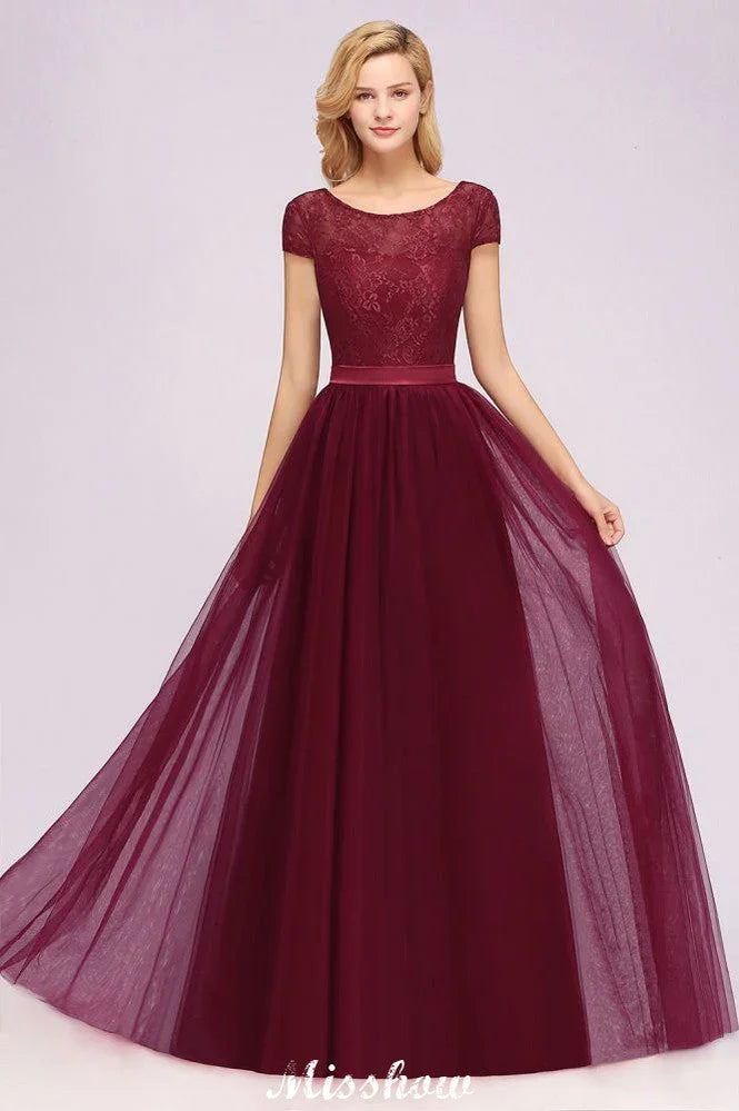 Vestido de noite elegante com mangas tipo capa, floral, corte evasê, aplicações e tule, vestido de dama de honor