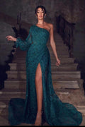 Abiti da sera eleganti verde scuro | Abbigliamento da sera lungo in pizzo