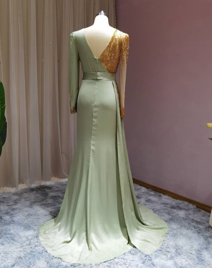 Elegant Evening Dresses with Sleeves Long Prom Dresses