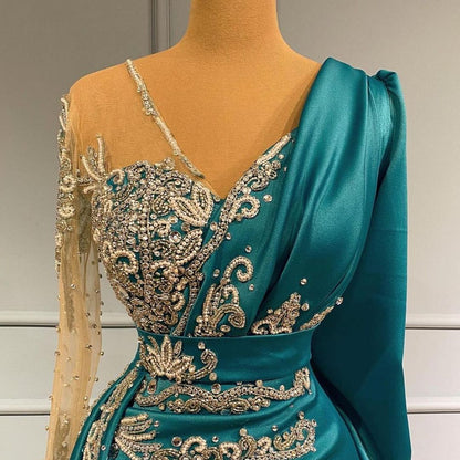 Elegantes bodenlanges Abendkleid Ballkleid mit Ärmeln