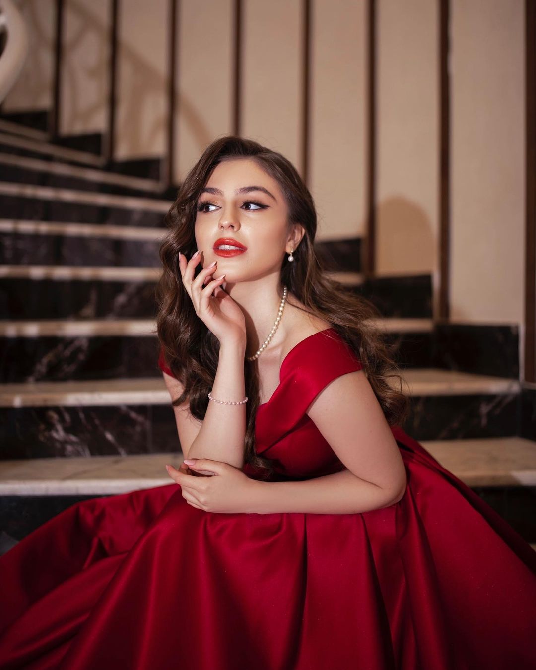 Elegant Long A-line Off-the-shoulder Satin Red Prom Dress