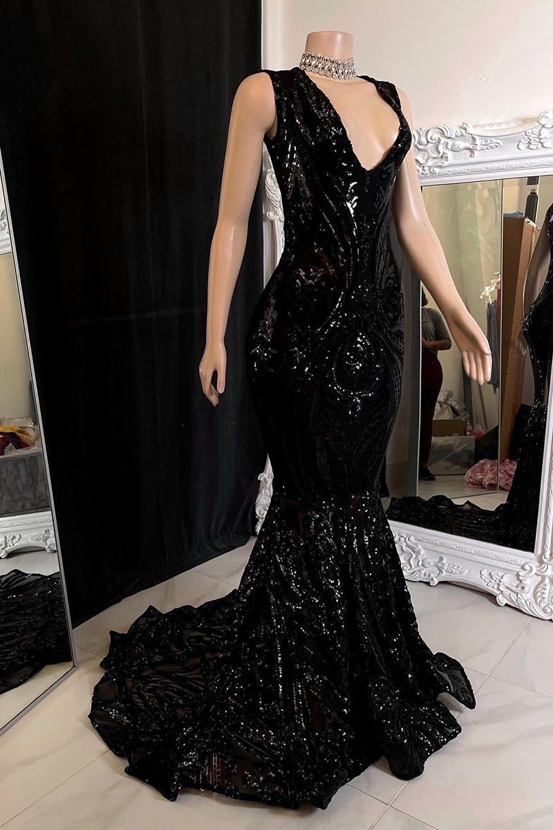 Elegante abito lungo rosso a sirena senza maniche per ballo con pizzo