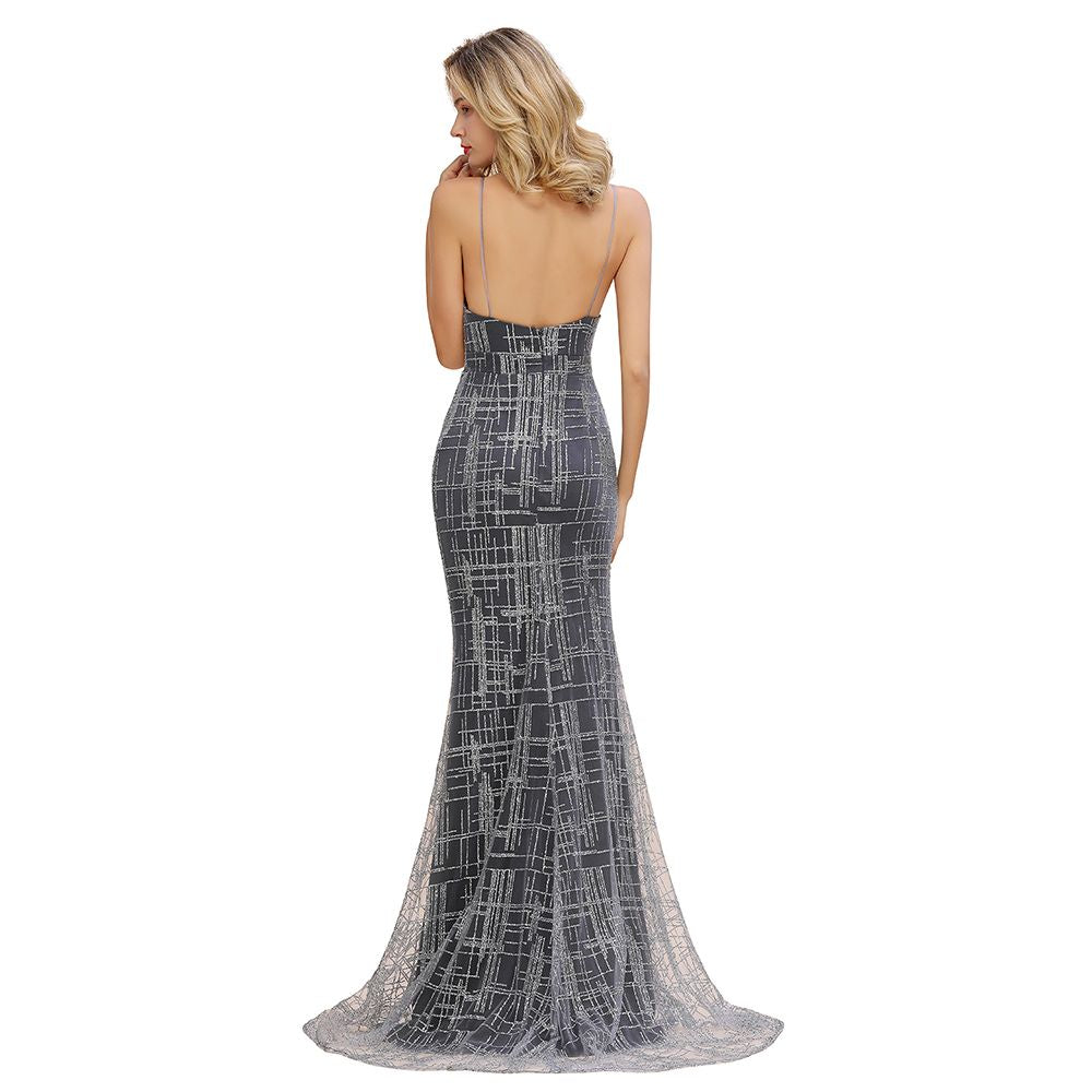 Elegantes ärmelloses langes Abendkleid im Meerjungfrauenstil