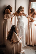 Elegant Sweetheart Lace Mermaid Boho Wedding Dress