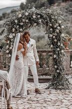 Elegant Sweetheart Lace Mermaid Boho Wedding Dress