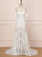 Elegant Sweetheart Lace Mermaid Boho Wedding Dress