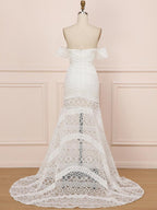 Elegant Sweetheart Lace Mermaid Boho Wedding Dress