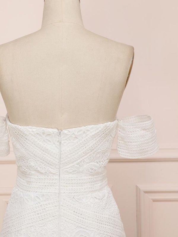 Elegant Sweetheart Lace Mermaid Boho Wedding Dress