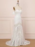 Elegant Sweetheart Lace Mermaid Boho Wedding Dress