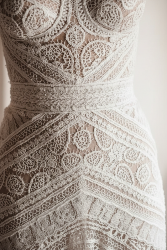 Elegant Sweetheart Lace Mermaid Boho Wedding Dress