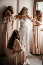 Elegant Sweetheart Lace Mermaid Boho Wedding Dress