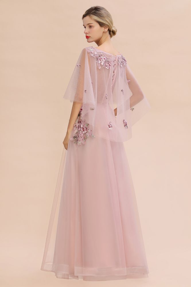 Robe de mariée élégante en tulle à jupe évasée avec motif floral, manches longues bouffantes, robe de soirée