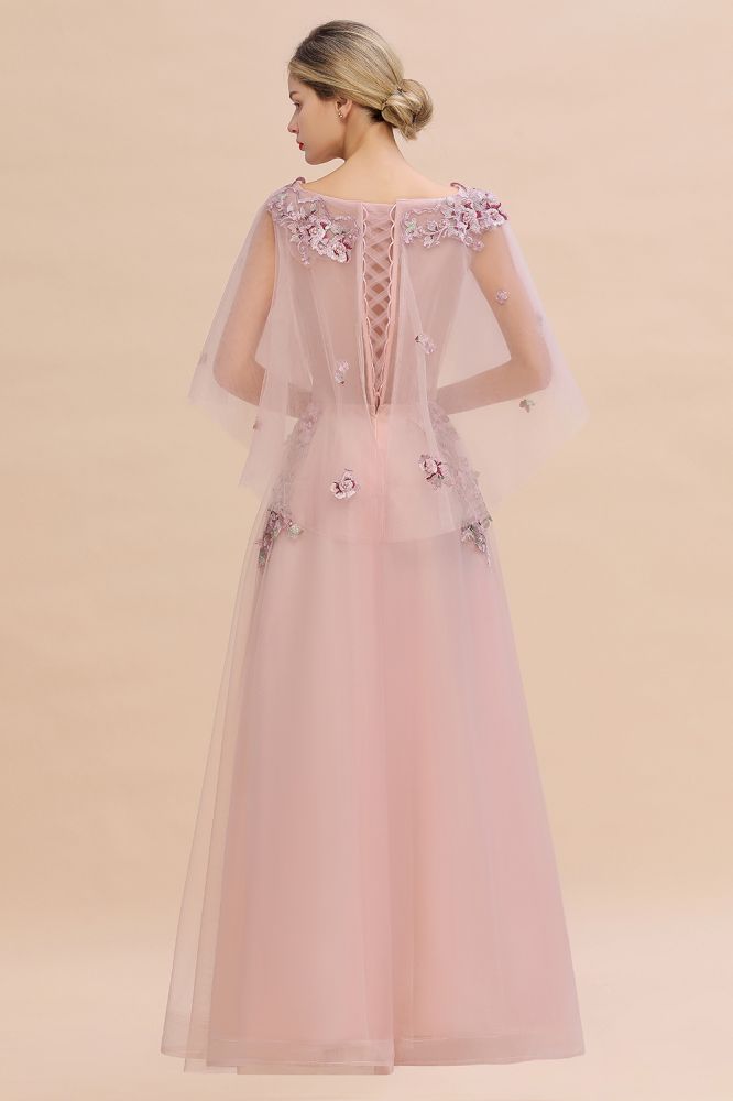 Robe de mariée élégante en tulle à jupe évasée avec motif floral, manches longues bouffantes, robe de soirée