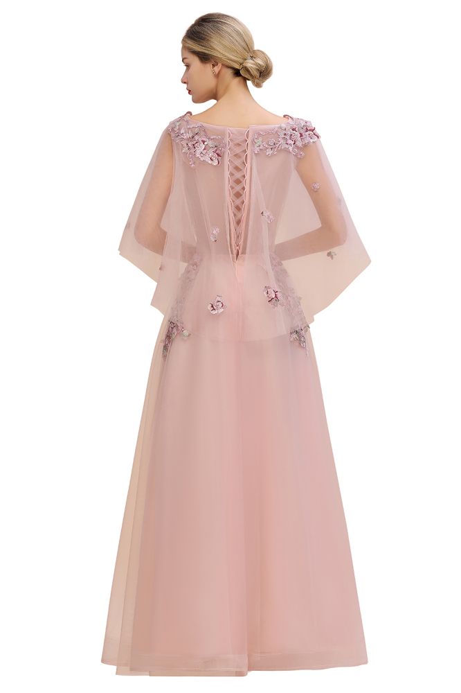 Robe de mariée élégante en tulle à jupe évasée avec motif floral, manches longues bouffantes, robe de soirée