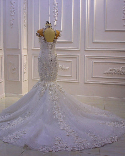 Extravagante Brautkleider Meerjungfrau | Brautkleid mit Spitze