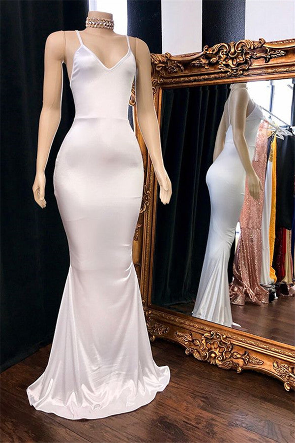 Eye-catching Long Mermaid V-neck Backless Prom Dress
