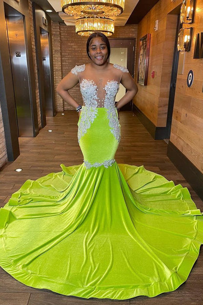 Vestido de fiesta de sirena llamativo, sin mangas, con espalda descubierta y cuentas
