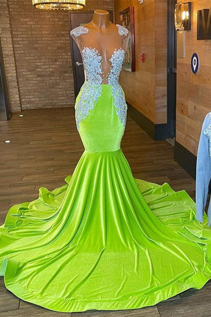 Vestido de fiesta de sirena llamativo, sin mangas, con espalda descubierta y cuentas