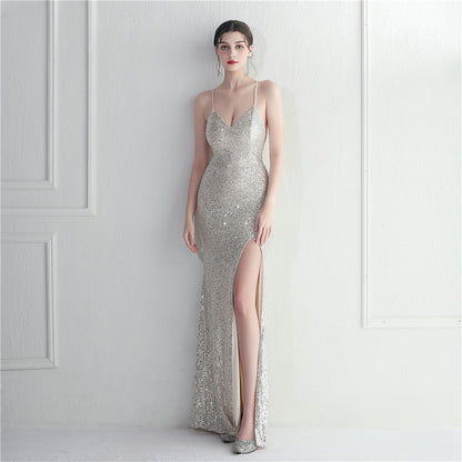 Nightclubs Dinner Ceremony Performance Evening Dress with Crisscross Elegance