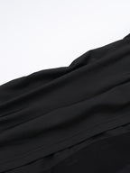 Lange Ärmel, schmal, plissiert, durchsichtig, einfarbig, mit Schlitz, schulterfrei, Abendkleider, Maxikleider 