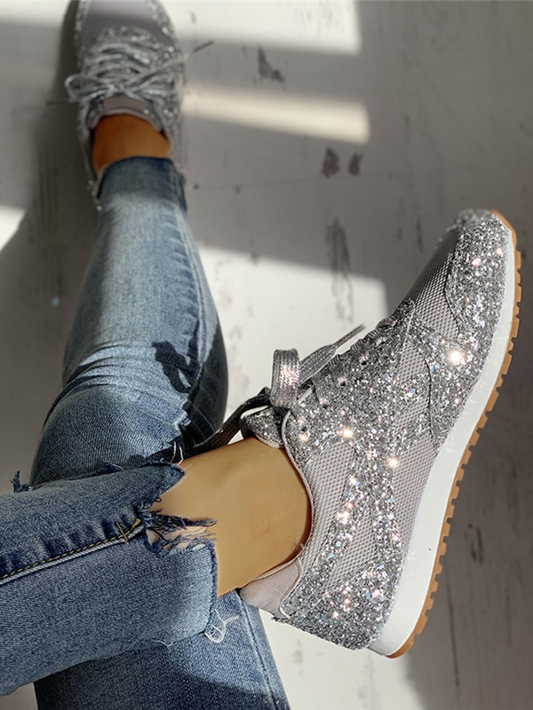 Scarpe da ginnastica casual scintillanti e traspiranti