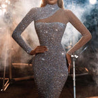 Hollow Sequin Backless Slim Fit Prom Dress