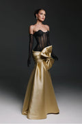 Strapless Sweetheart Mermaid Prom Dress With Gloves Long Gown