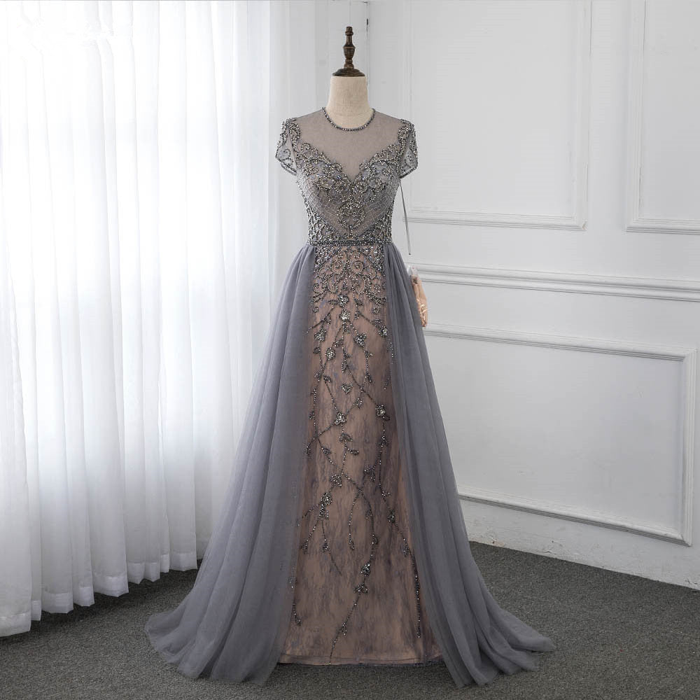 BMbridal Jewel Appliques Short Sleeve Prom Dress With Rhinestones Online