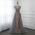 BMbridal Jewel Appliques Short Sleeve Prom Dress With Rhinestones Online