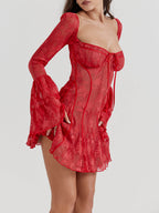 Black Lace Corset Dress