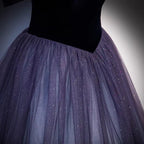 Vestido de baile longo em tule roxo, modelo linha A, vestido de noite s66