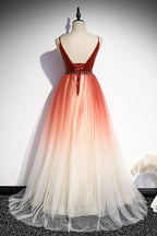 Abito da sera in tulle a linea con scollo a V s74
