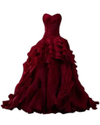 فساتين سهرة بلون العنابي، فستان رسمي طويل، فساتين سهرة للمراهقات Y1558