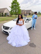 فستان كرة من التول برقبة على شكل قلب Y1320