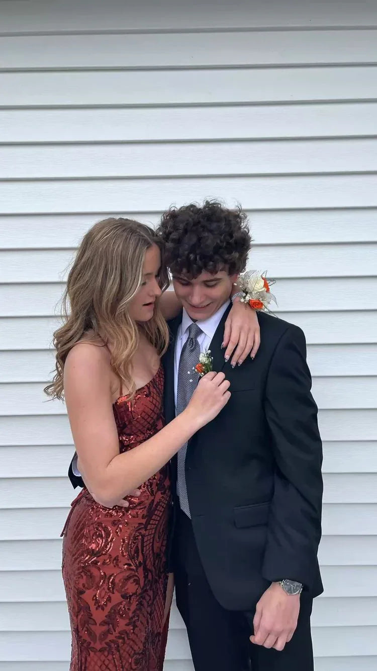 Abito lungo da sera con paillettes sirena, affascinante abito da sera Y1683