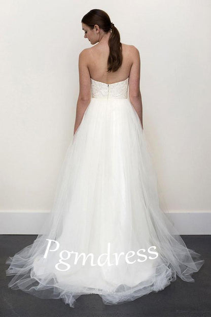 Floor Length A-line Off-the-shoulder Backless Chiffon Wedding Dress