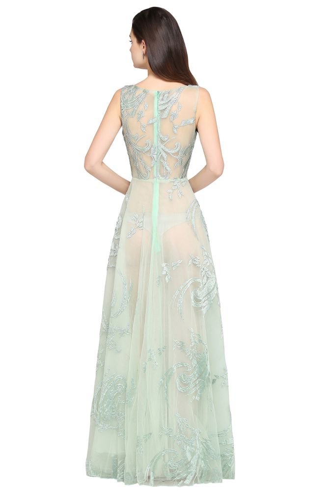 Floor Length Green Sexy Prom Dresses