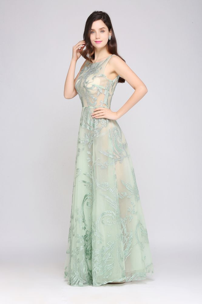 Floor Length Green Sexy Prom Dresses